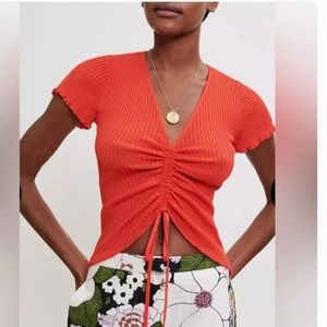 Maje ruched front top, size 2